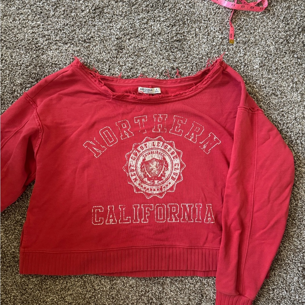 Arizona Jean Company Red Northern California Off the Shoulder Sweatshirt